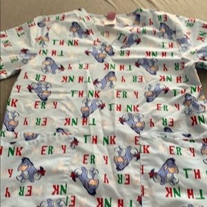 Disney Eeyore Christmas scrub top